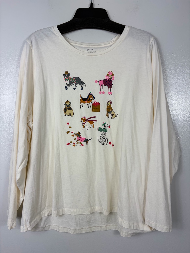 J. Crew Long-Sleeve Fall Dogs Graphic Tee 3x